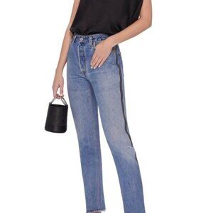 RE/DONE Levi’s Side Zipper Tapered High Waisted Denim Jeans‎ Sz 23